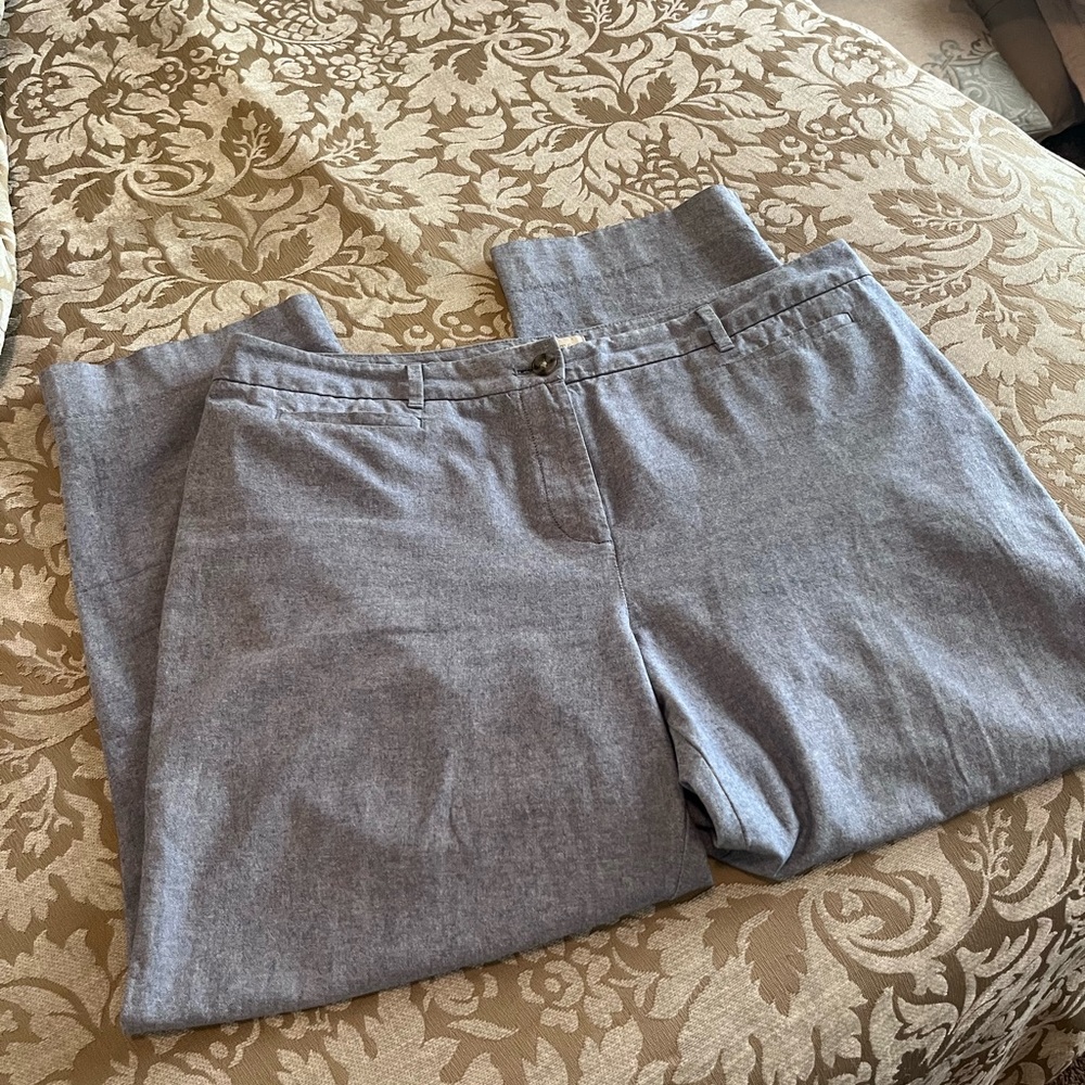 Talbots Chambray Cropped Pants